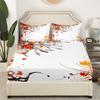 Autumn Maple Branch Pattern Bed Hat Three-Piece Digital Printing Bedding Bed Hat Three-Piece Set Children And Adults