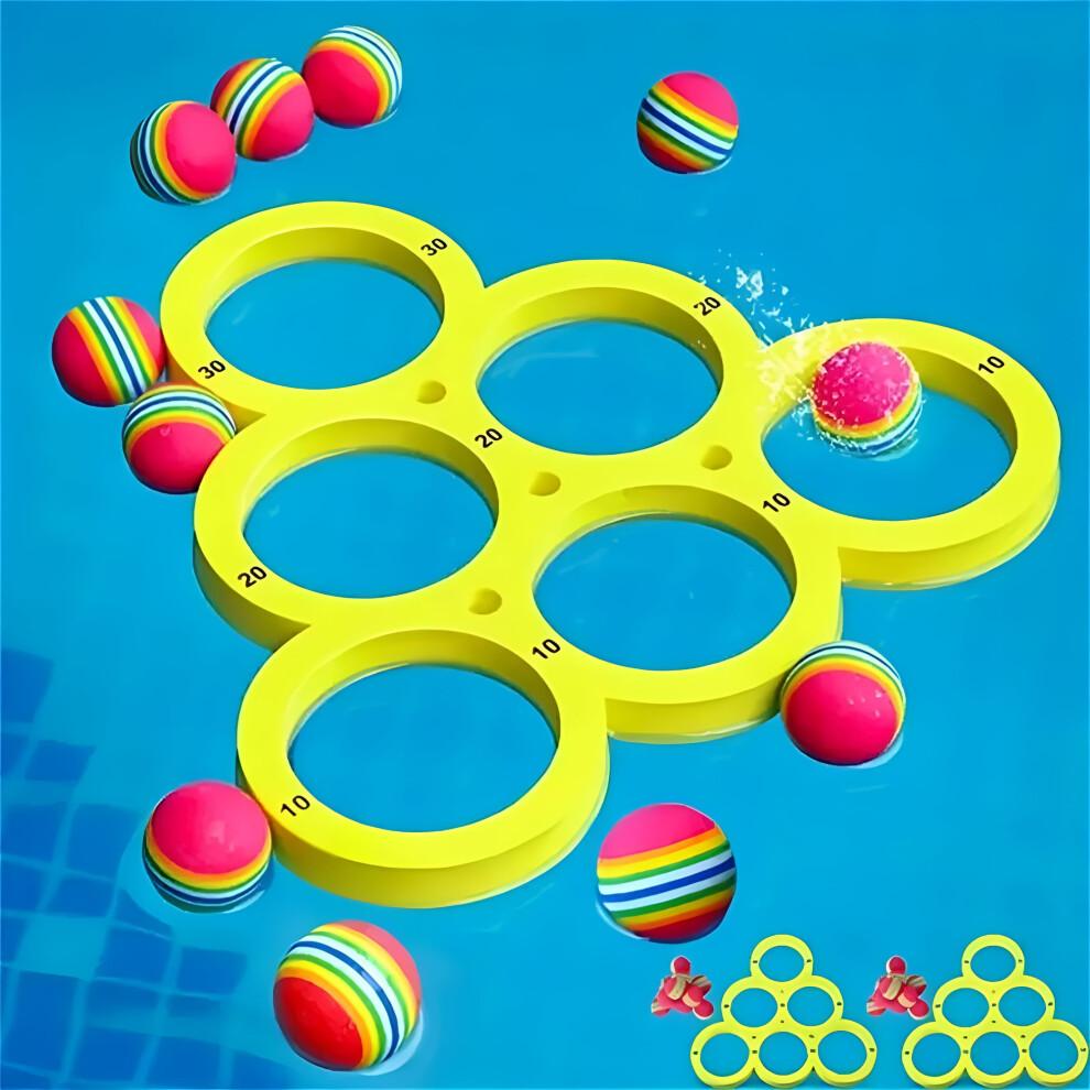 Jeux et jouets de piscine, jeu de lancer flottant pour piscine/plage d'été avec 12 balles colorées à lancer, 12 pièces (A)