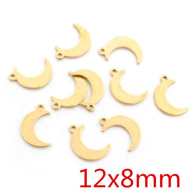 10pcs/lot  316 Stainless Steel Gold Plated Tree Moon Butterfly Small Charms Pendant For Necklace DIY Jewelry Making