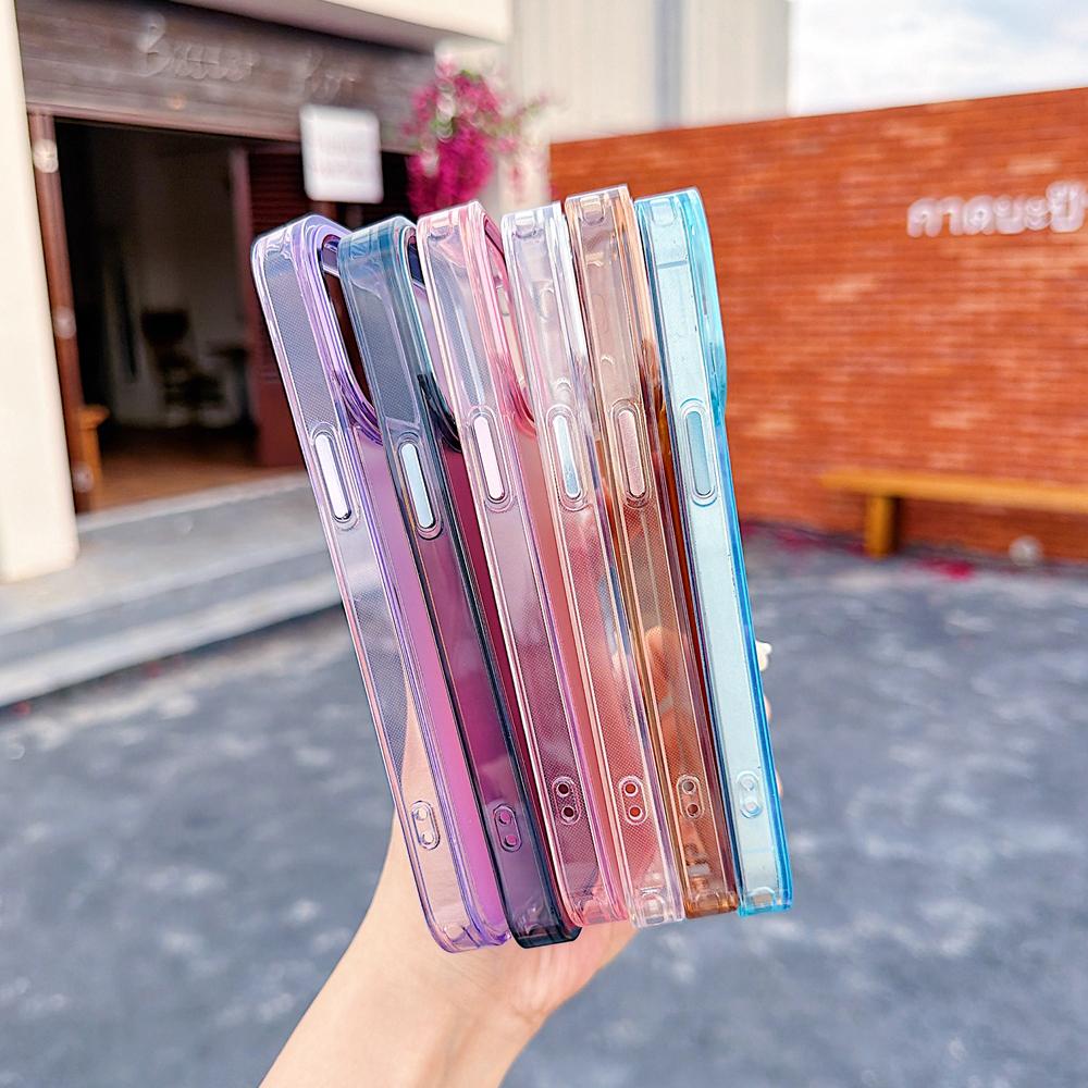 KEYSION Fashion Laser Gradient Colorful Phone Case for iPhone 11 12 13 Pro Max Soft TPU+PC Shockproof Back Cover for iPhone 11 12 13