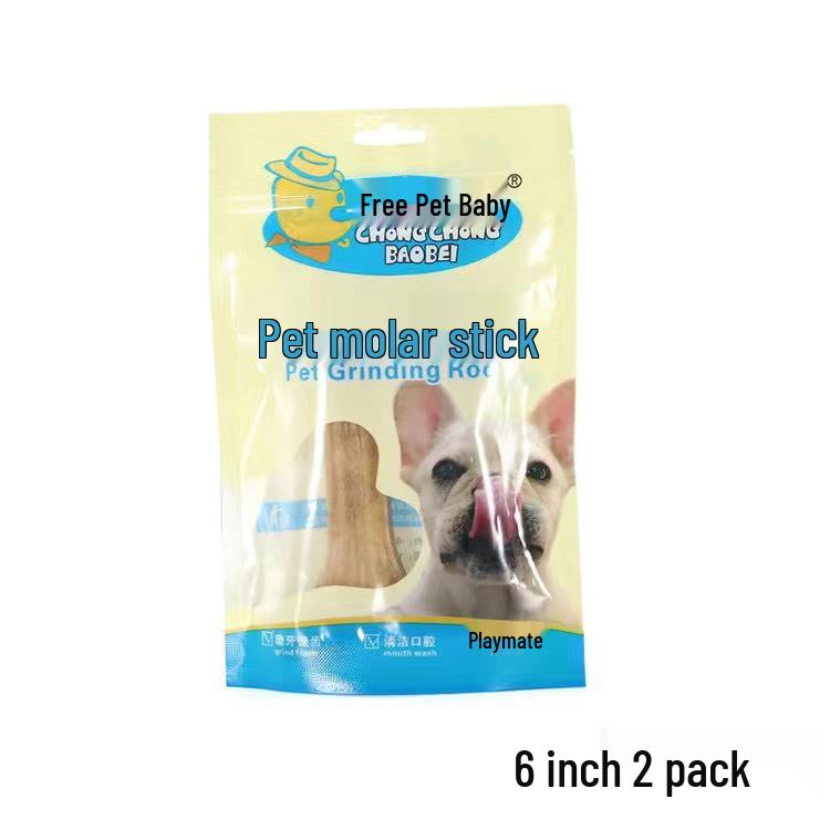 Long-Lasting Rawhide Chew Bone Dog Toy - Dental Snack for Puppies and Dogs