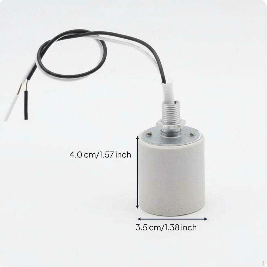 E14 E27 Ceramic Light Fixture Holder, High Temperature Adapter, DIY Lighting Accessory, With Wire