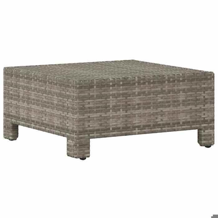 VidaXL Repose-pied de jardin avec coussin Gris Résine tressée, meuble de jardin, meuble de patio, pouf ottoman, pouf, meuble 362695
