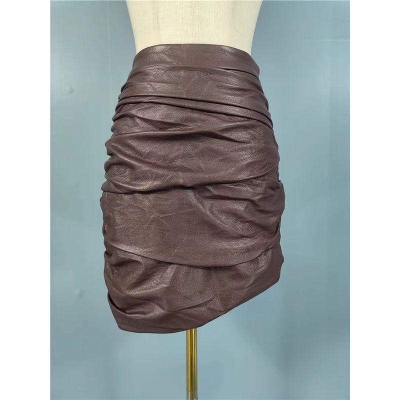 Export Texture Lu's Tight Figure Ruffle Hip High Waist Aura Work Clothing Ol Skirt Stylish Skirt