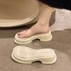 thick-soled French half-drag small cool slippers fairy shoes summer wear 2025 new wedge heel transparent belt sandals