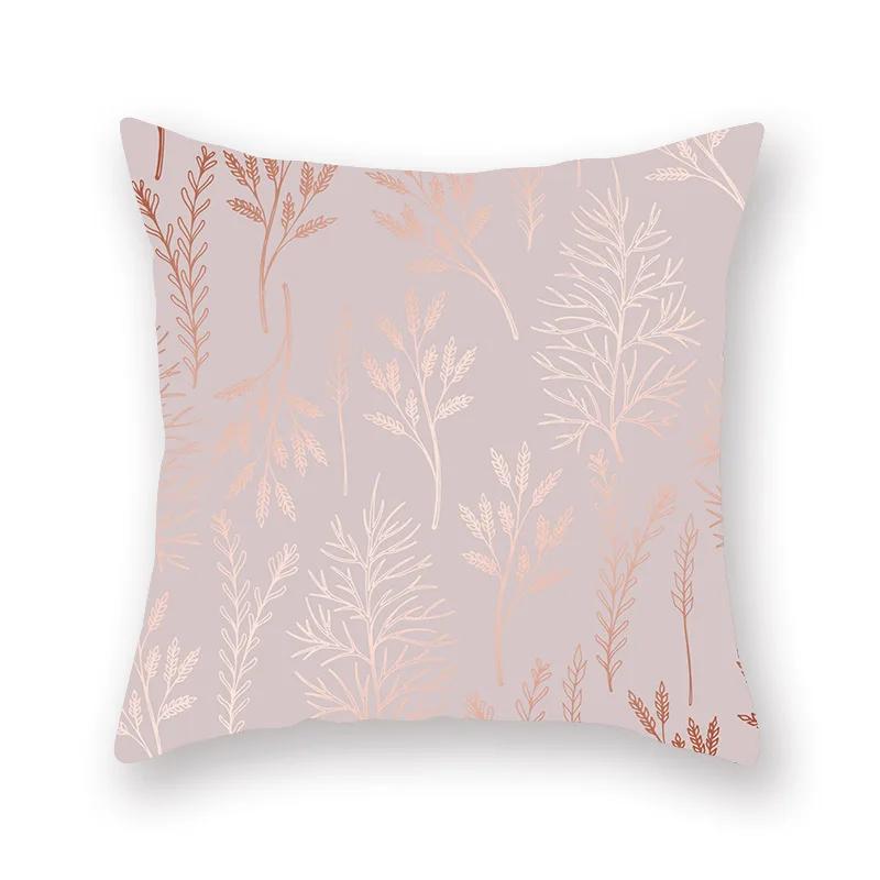 Decorative Pillow Case 45*45cm Pink Gold Geometry Polyester  Home Decoration Car Cushion Cover Sofa Throw Pillowcase Square