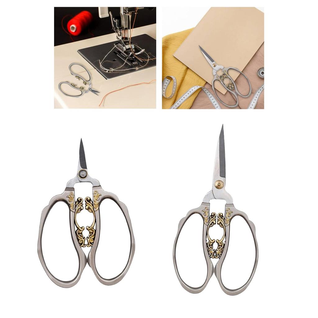 Retro Style Sewing Scissors Art Work Crafting Tool Shears Needlework Threading Stitch Tailor