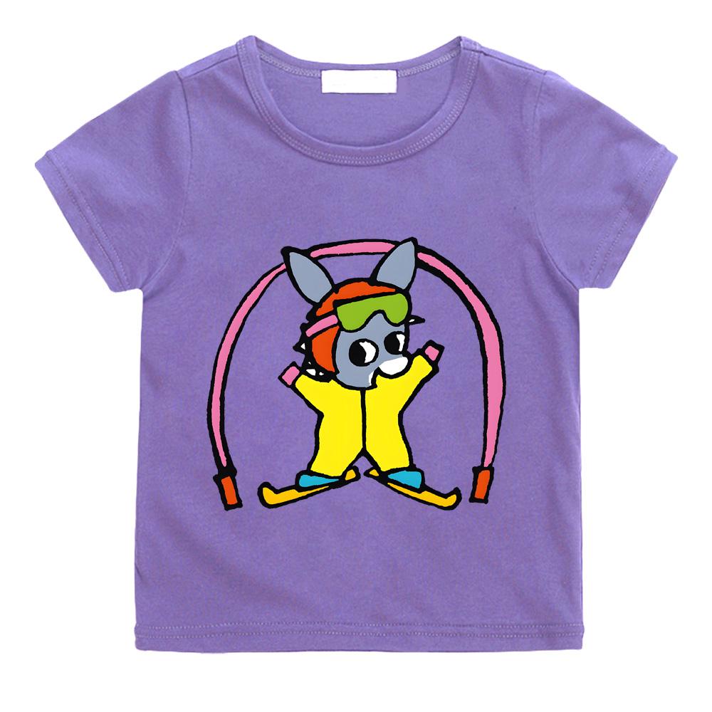 Nuovo Stile Alberi T-shirt per Bambini Lane Trotro Stampa Cartone Animato Carino 100% Cotone T-shirt Girocollo Manica Corta Top Morbidi Vestiti Estivi T-shirt Anime