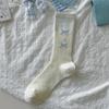 Ballet Style Solid Color Bow Mid Tube Socks Summer Cotton Lightweight Breathable Fashionable Soft Comfortable Casual Women Socks