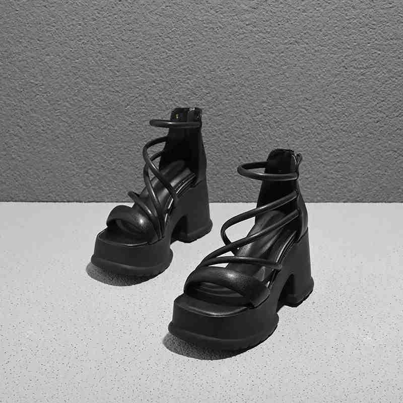 Street Style Summers Women Sandals Fashion Open Toe Ladies Platform Thick Heel Party Dress Sandalias