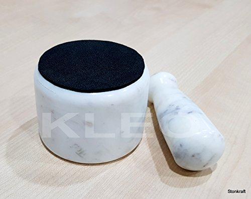 KLEO 2.5" Diameter White Marble Stone Mortar and Pestle Set Spice, Medicine Pill Crusher Masher - Small Size