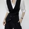 Double Breasted Notch Lapel Vest Slim Fit Groom Suit Waistcoat Men Business Formal Coat
