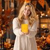 Halloween Flower Patch Dot Pattern Glass Cup Decorative Drinking Glass