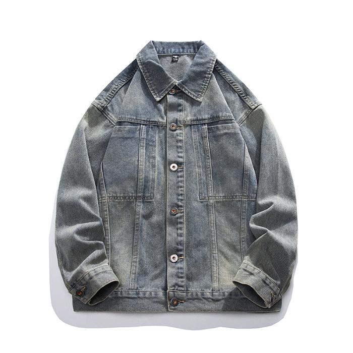 

Весенняя американская ретро повседневная куртка стираная классическая модная куртка больших размеров с лацканами из денима 5XL
