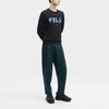 FILA X V&A Heritage Collection Morgan Series Letter Round Neck Pullover Sweatshirt Men sweatshirt Black F11M418219F-BK