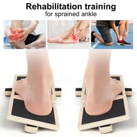Foot Stretcher Wood Balance Board with Anti-Slip Surface Sprained Ankle Relief Plantar Fasciitis Foot
