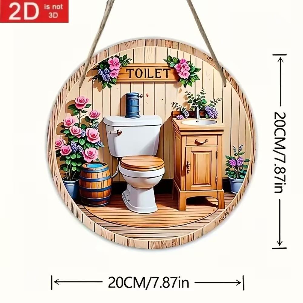 Wall Art Sign Circle Decor Plaque Hanging Pendant Toilet Decor Plate Home Decor