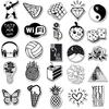 Girls Black and White Sticker Pack 50 Pieces Waterproof Water Bottle Laptop Skateboard Phone Computer Stickers for Teens Kids