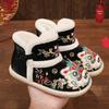 Girls' Ancient Style Embroidered Cotton Hanfu Shoes - Comfortable Slip-on Performance Boots.