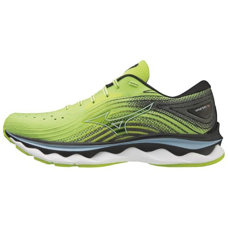 Mizuno Wave Sky 6 Comfortable Synthetic Leather Low Top Running Shoes Men Sneaker Green Black J1GC220205