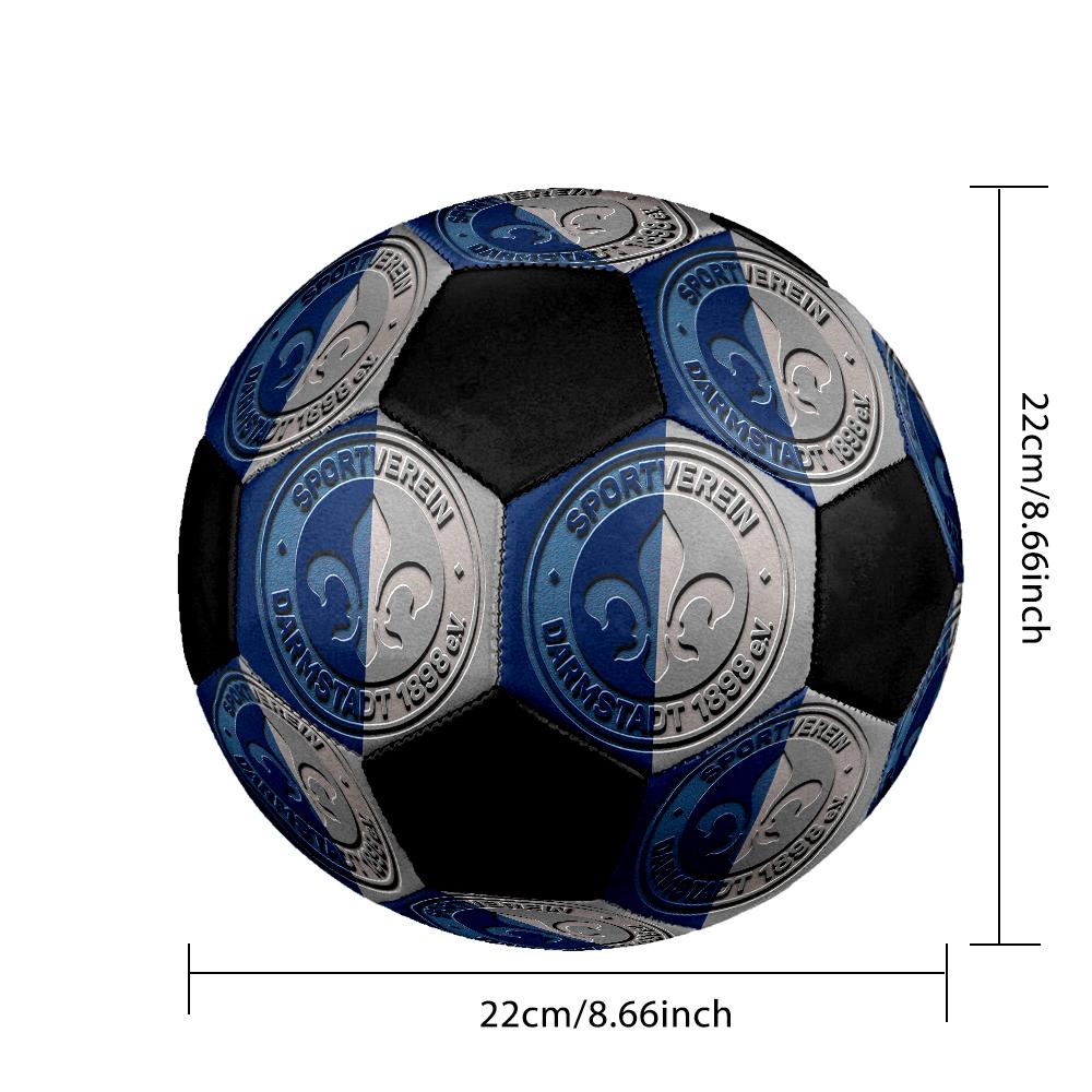 SV Darmstadt 98 Indoor Soccer Ball Colorful Machine Stitched PVC Size 5 Team Training Competition Ready Durable High-Bounce Cool Sports Gift