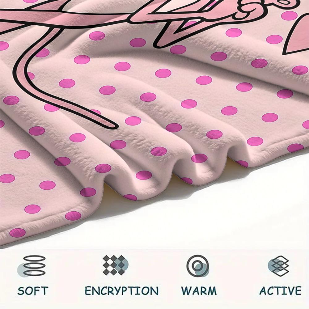 The Pink Panther Flannel Blanket, High Quality Comfortable for All Seasons, Home Decor, Warmth and Comfort