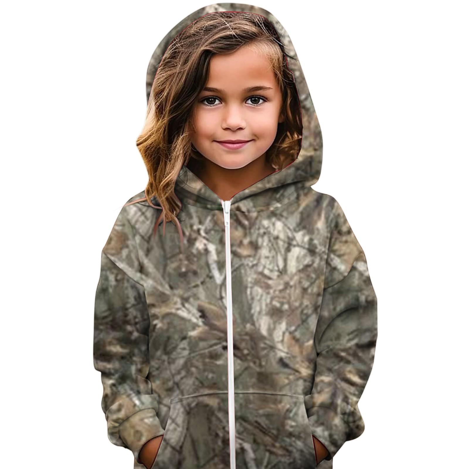 

Детский повседневный кардиган с капюшоном и принтом листьев 100