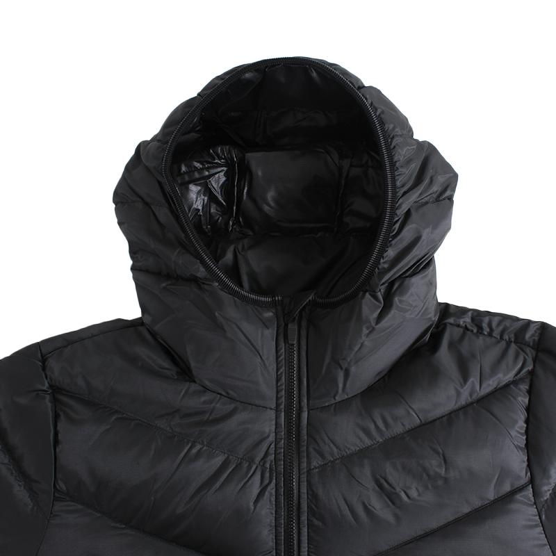 Nike Hooded Zipper Solid Color Cuff Elastic Design Down Jacket Men Jackets Black 541457-011