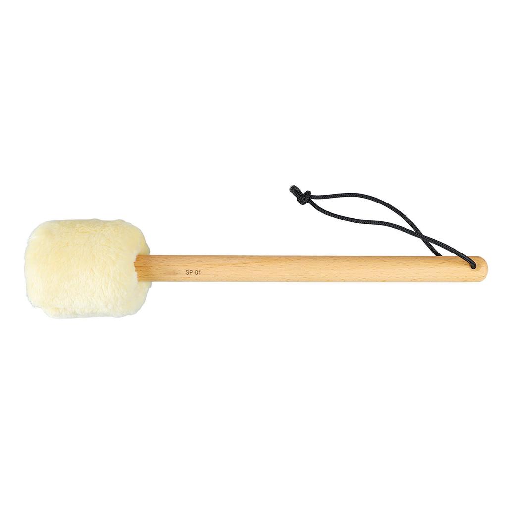 Drum Mallet Antislip Bass Drum Percussion Stick Hammer Wooden Musical Drumstick with Soft Felt Beige SP 01 37cm