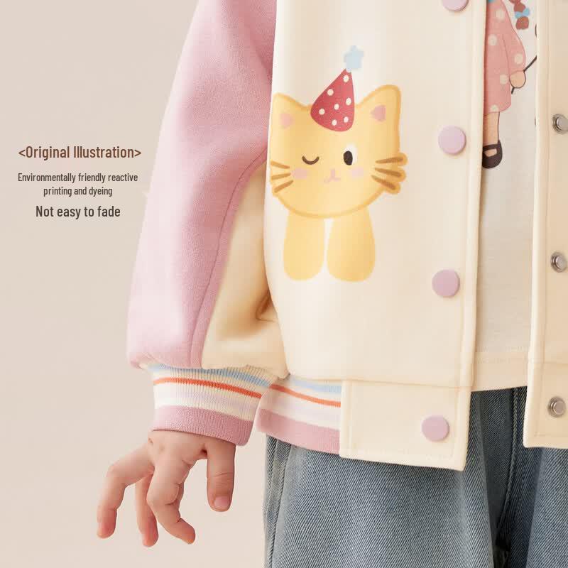 Ohm Bear Girls' Autumn Baseball Jacket