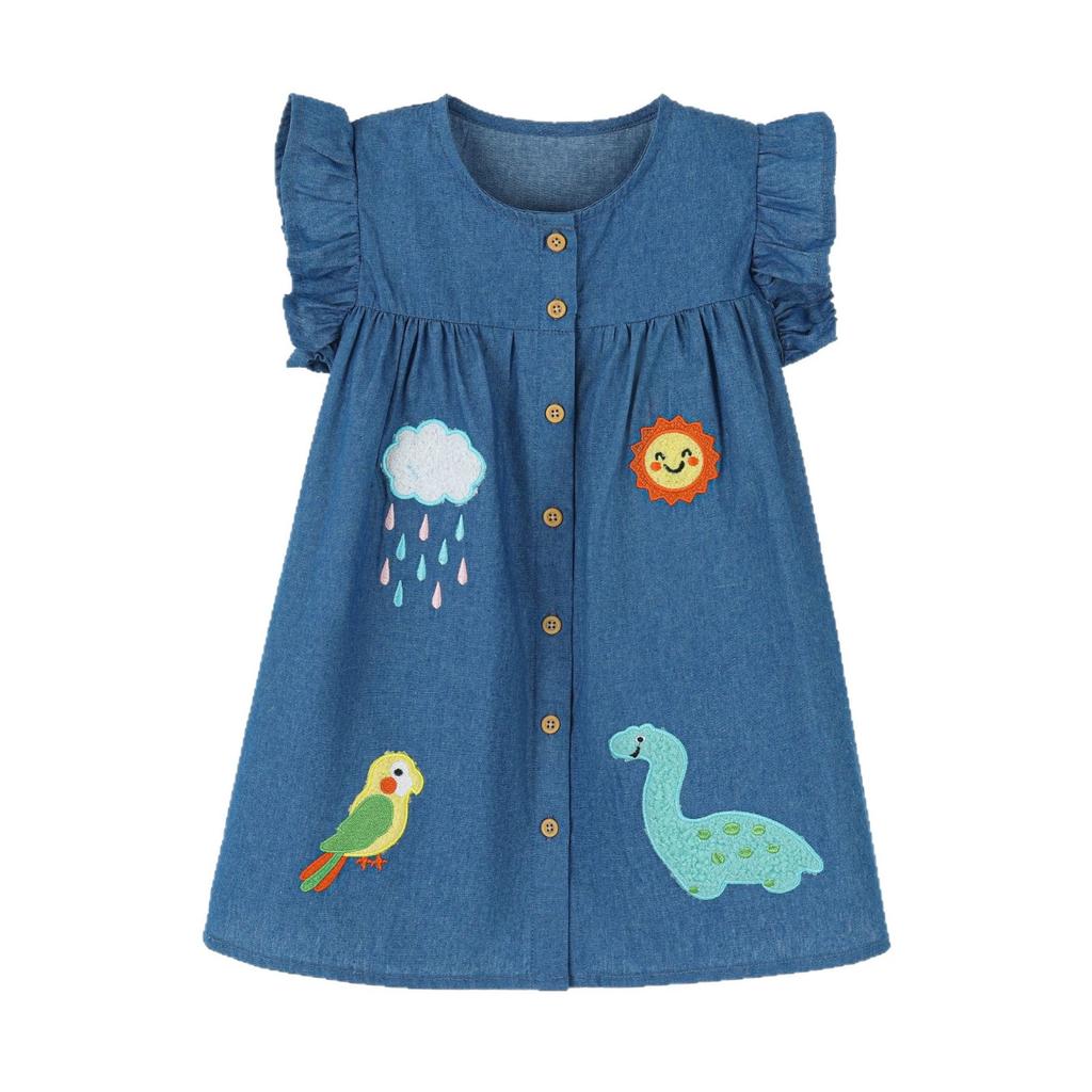 Girls' Fashionable Denim Dress - Summer Children's Casual Dress