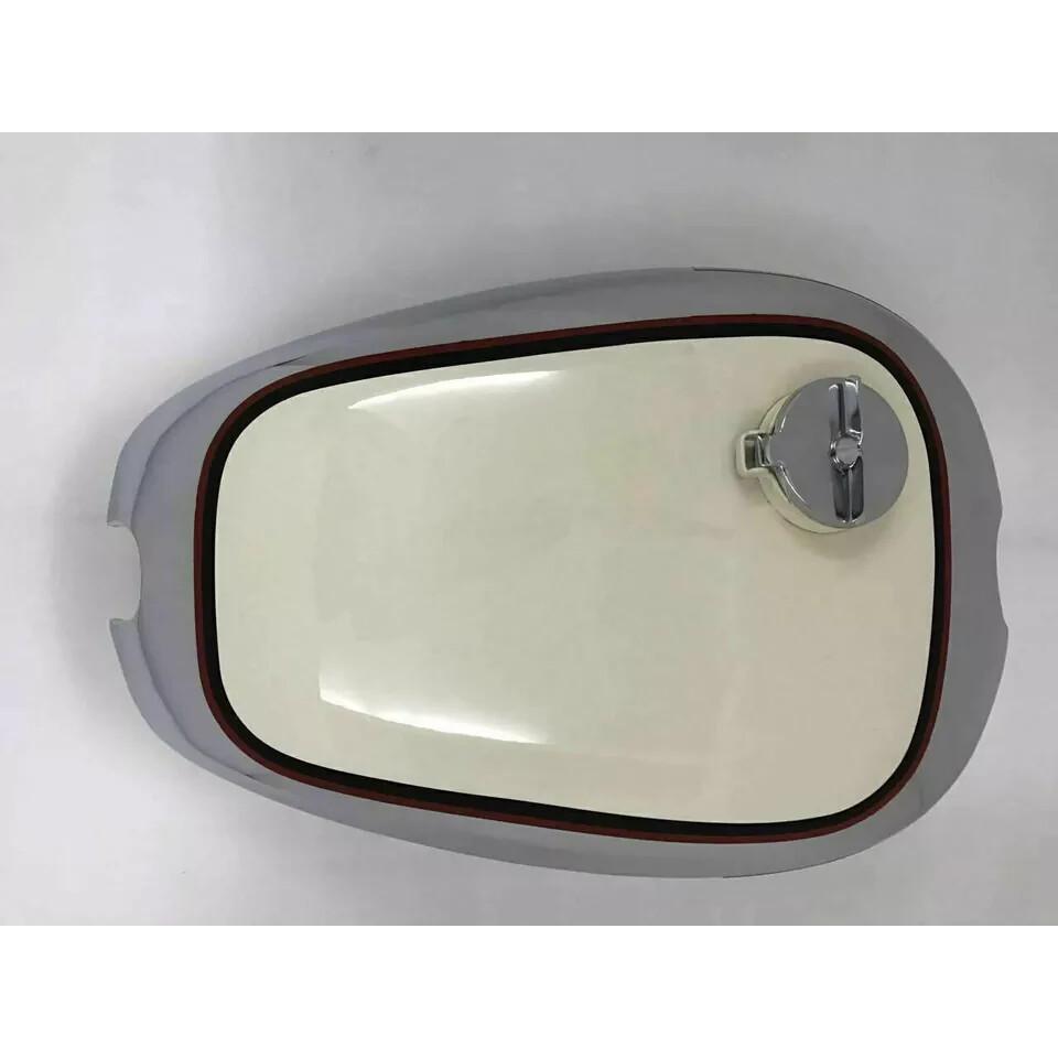 Panther M100 600CC Gas Fuel Petrol Tank Cream Ivory Painted and Chrome 1947-1953