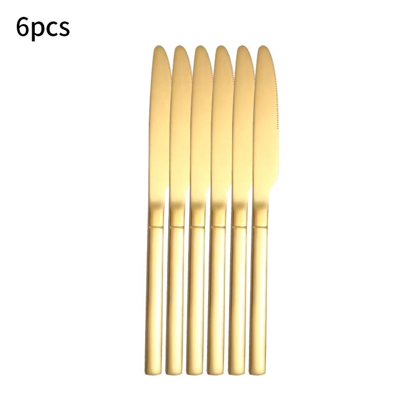 5/6/30pcs Household Stainless Steel Tableware Including Knife, Fork, Spoon, Dessert Spoon, Fruit Fork, Exquisite Dinner Tablewar