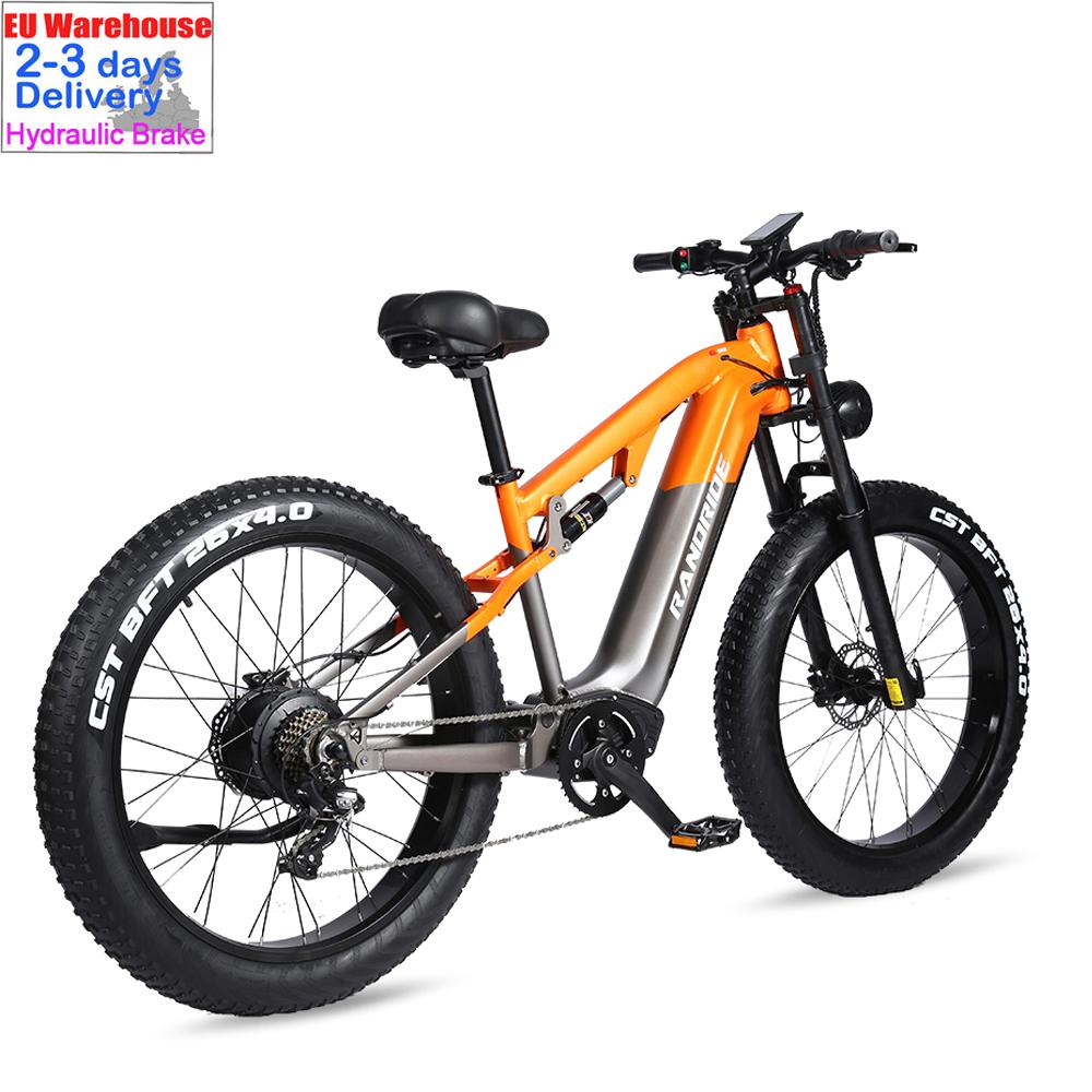 RANDRIDE YX80 2025 Elektrofahrrad 1500W Peak E-MTB 48V20A 80KM Reichweite M315-7 Geschwindigkeit & Hydraulische Bremsen CST 26x4.0 Reifen Feststellbare Federgabel