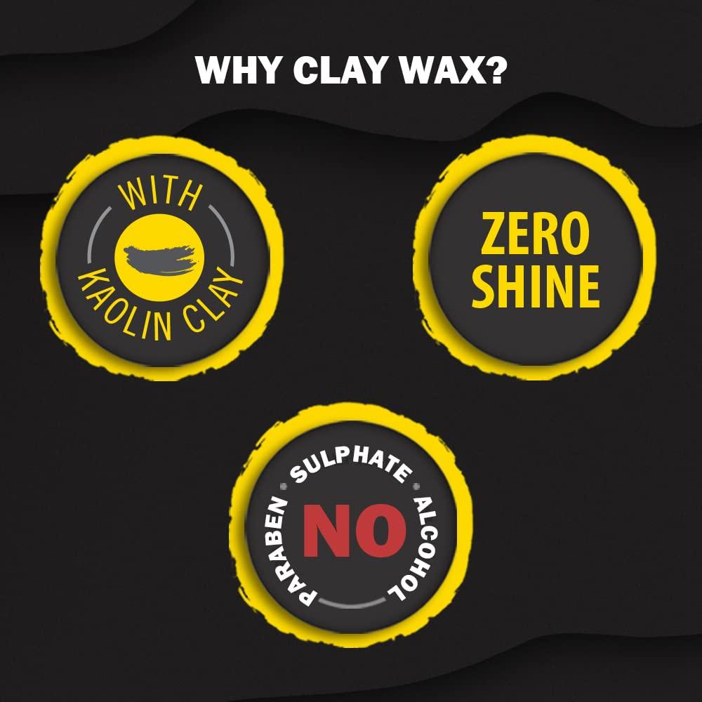 Set Wet Hair Wax For Men Hair Clay 60g Strong Hold Ultra Matte Restylable Easy Wash Off