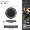 Retro Japanese Ceramic Plate: Creative Black Glaze Dish for Home and Restaurant