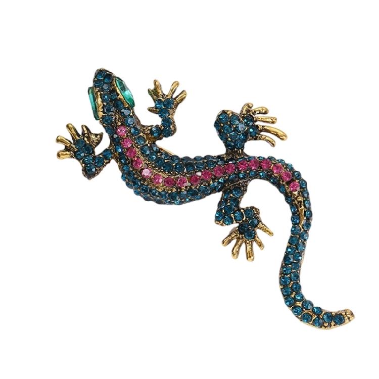 Antique Style Lizard Brooch Unique Alloy Reptile Design Fashion Accessory For Coat Bag Decoration Birthday Present