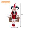 Rot-Grün-Gold Retro Hofnarren sitzende Weihnachtsfigur