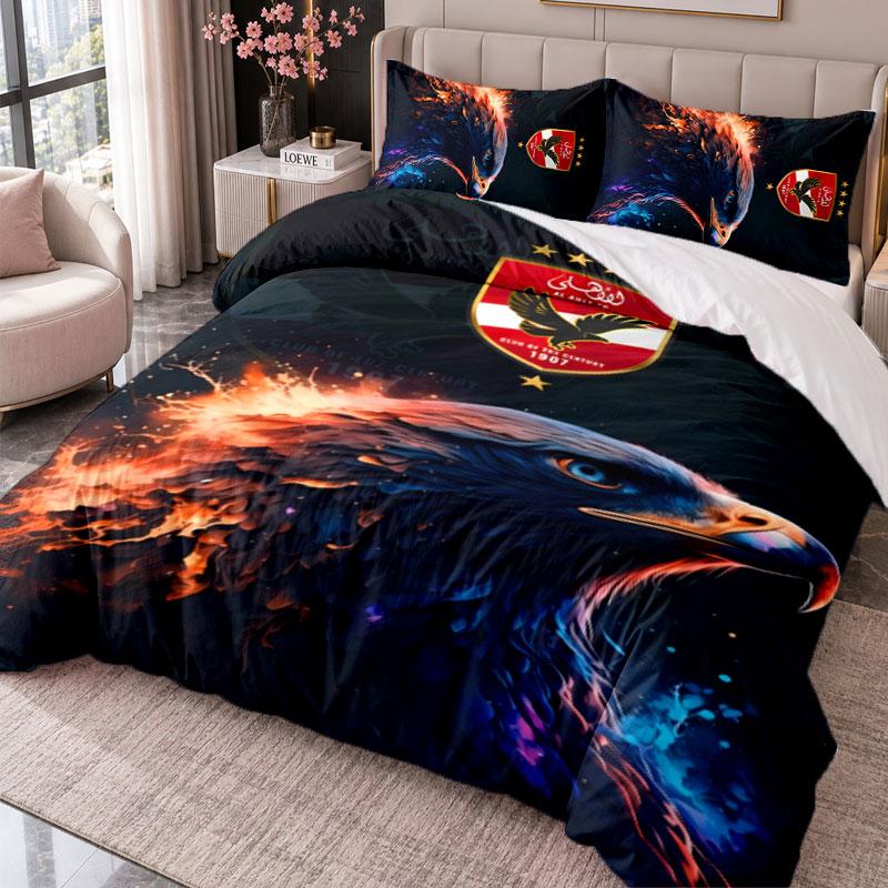 Al Ahly 3Pcs Bedding Set Duvet Cover With Two Pillowcases For Bedroom Home Decoration