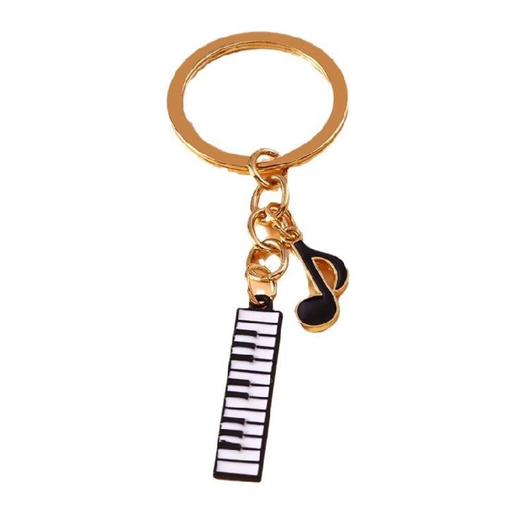 

Piano Key Shape Car Keychain Musical Note Design Metal Key Holder Auto Interior Ornament For Vehicle Decoration Gift Ite 1