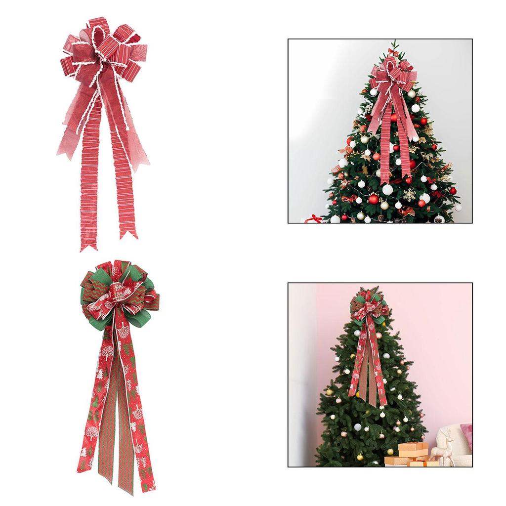 Weihnachtsbaumspitze Schleife Weihnachtsbaumschmuck Dekorative Klassische Weihnachtsdeko Weihnachtsbaumschmuck für Partyzubehör Zuhause