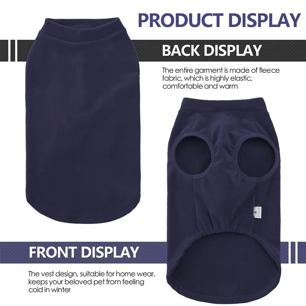 Cozy Solid Color Dog Sweater Stretchy Pullover Lightweight Dog Jacket Soft Fleece Pet Hoodie Winter for Small Medium Large Dogs