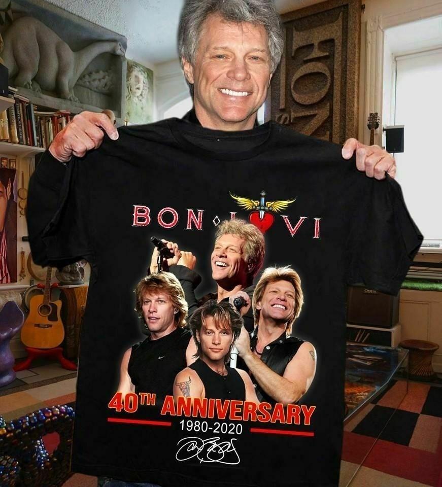 

Christmas gift Bon Jovi 40 Years Anniversary Cotton Unisex All Size 24D423 Unisex T-Shirt XL