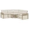 L-förmiges Gartensofa mit Kissen und Hocker Beige Poly-Rattan