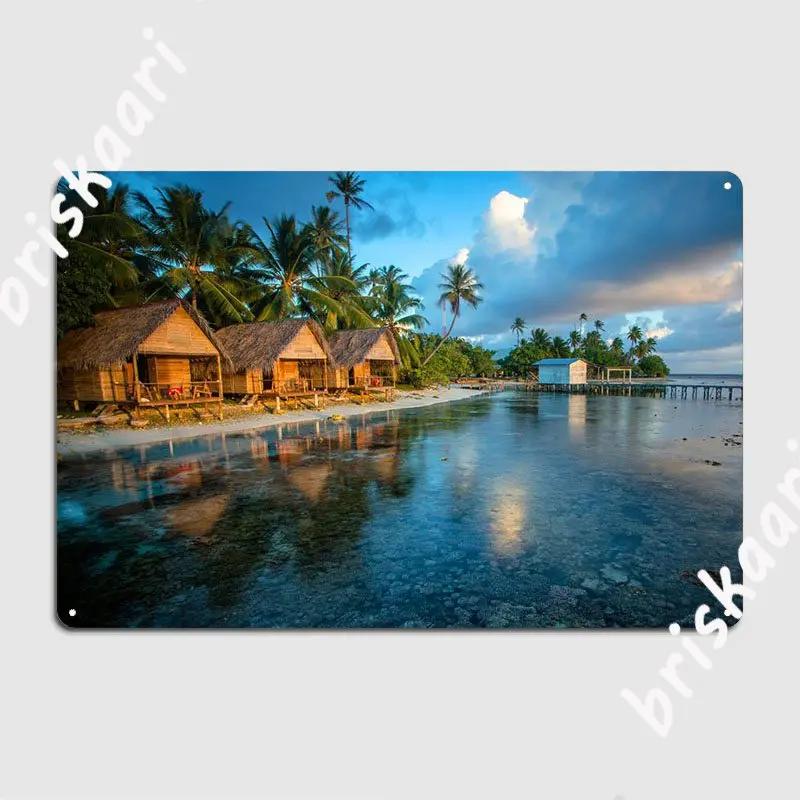 Polynesia Metal Sign Pub Home Plates Design Tin Sign Poster 20X30CM