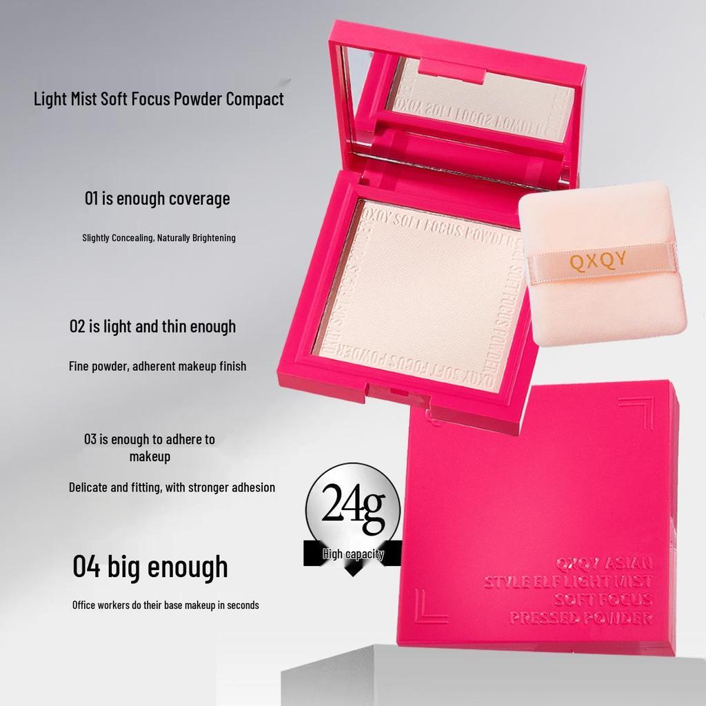 QXQY Soft Focus Powder: Long-Lasting, Matte, Brightening, Non-Cakey Makeup Setting Touch-Up