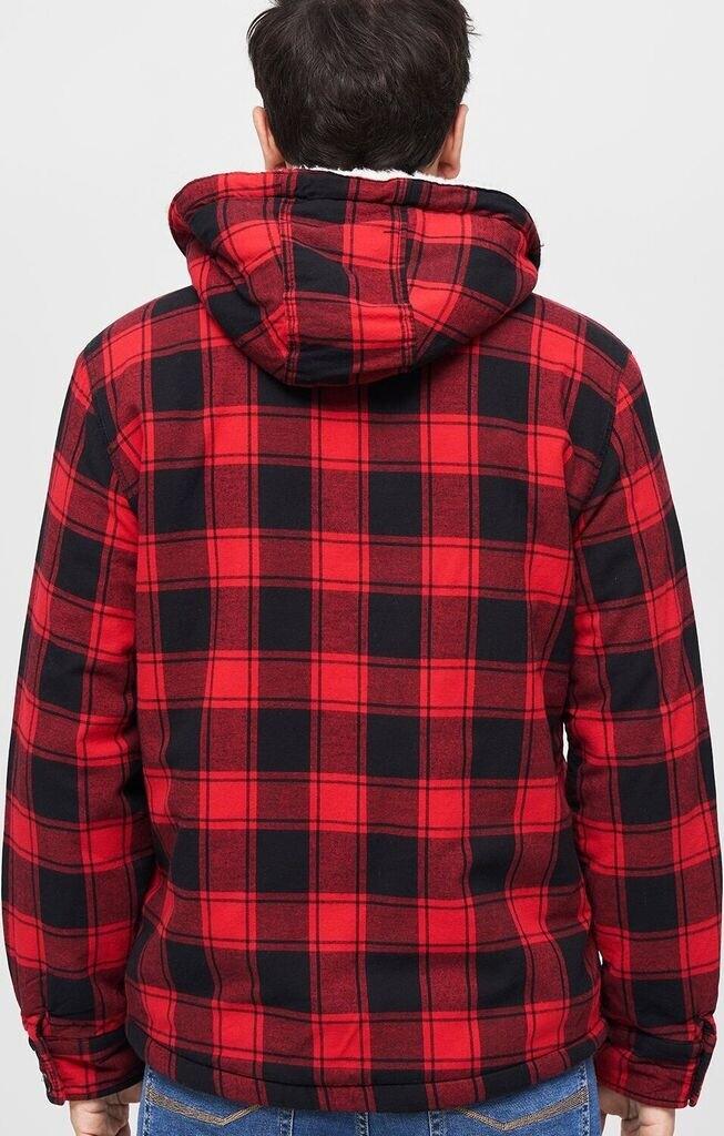 Winter Jacket Brandit Lumberjacket Hooded Red/black