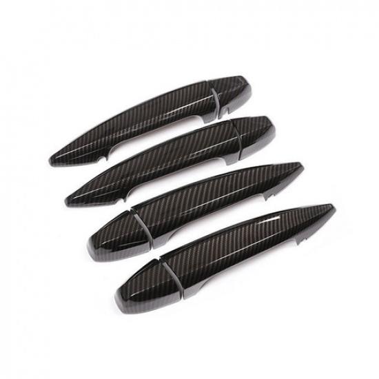 4pcs Carbon Texture Exterior Door Handle Cover Trim For BMW X1 F48 X5 X6 F15 F16