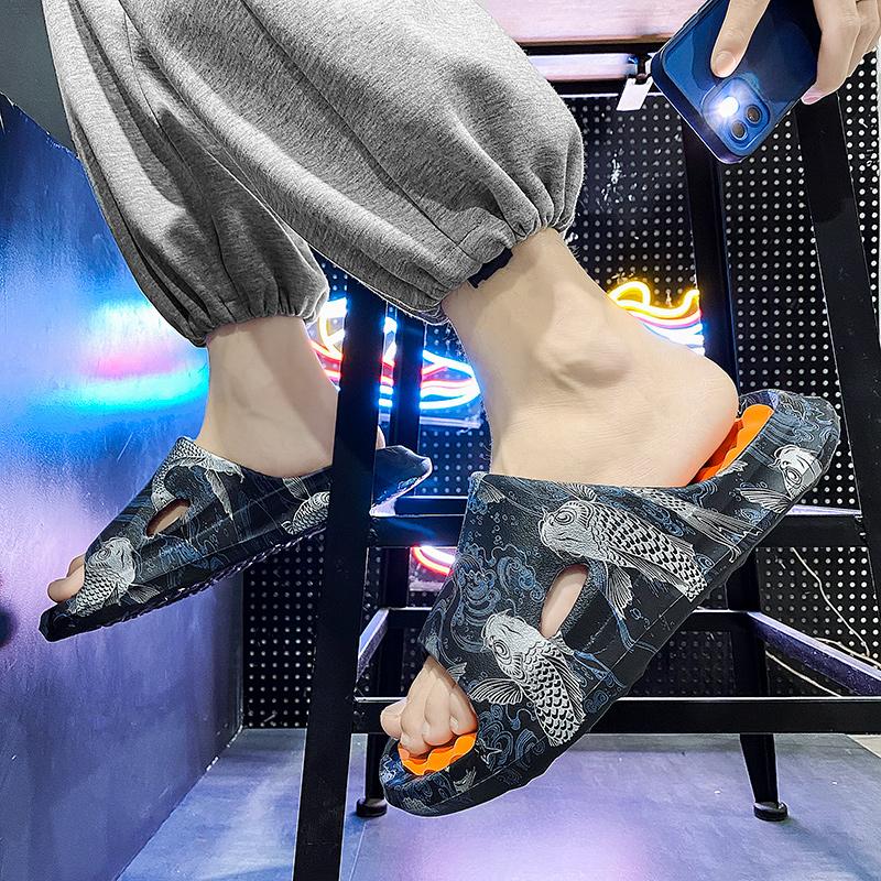 Fashion Original Brand New Style Slippers Men's Sandals Summer Fashion Thick Bottom Anti-slip Slip-on Casual Camouflage Beach Shoes