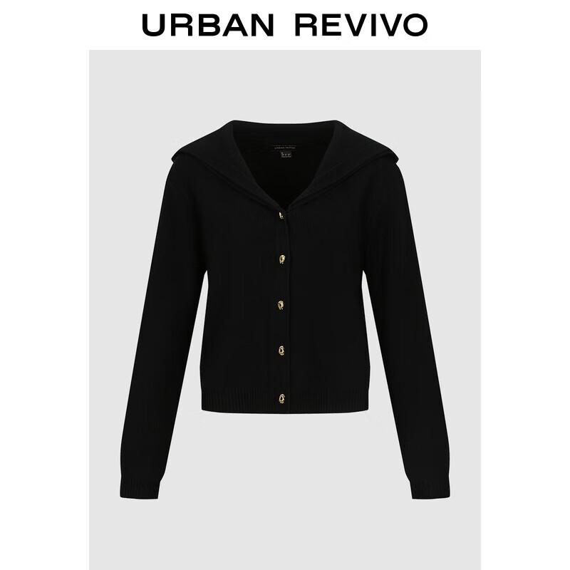 

Женский вязаный кардиган UR с лацканами и золотыми пуговицами M